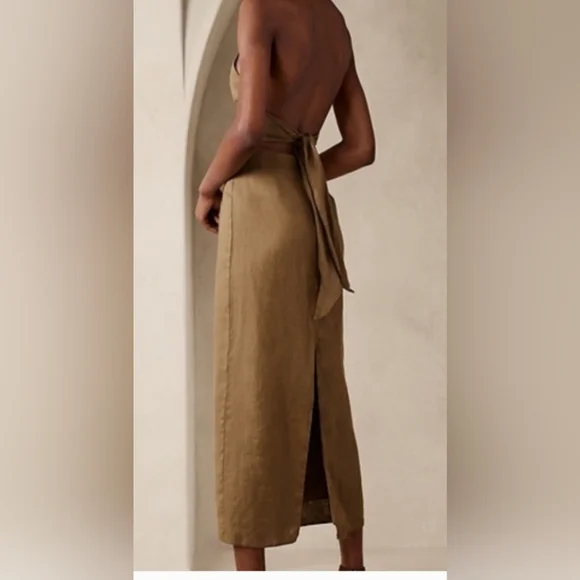 NEW Banana Republic Lisa Linen MIDI Dress Sz 20 - Picture 8 of 8